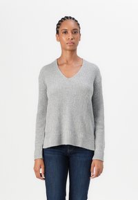 TOM TAILOR V NECK PULLOVER - Pulover - medium silver grey