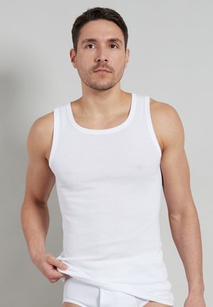 4ER PACK - Undershirt - weiß hell uni