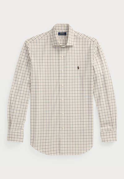 Polo Ralph Lauren CUSTOM FIT PLAID STRETCH POPLIN SHIRT - Camicia - cream/brown