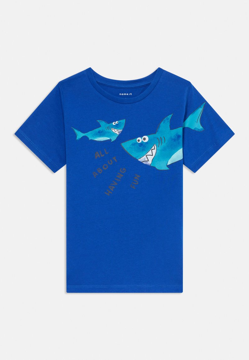 name it T-shirt print blauw