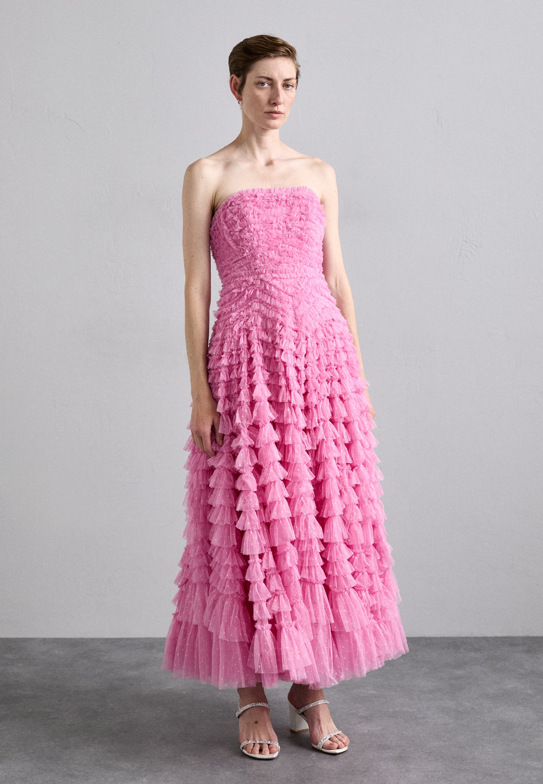strapless open back dress Anecdote U-Neckline Knee Length Dress Hot Pink main image 0