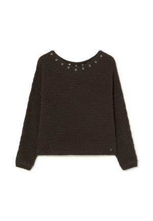 ASIMÉTRICO EYELETS - Jersey de punto - chocolate