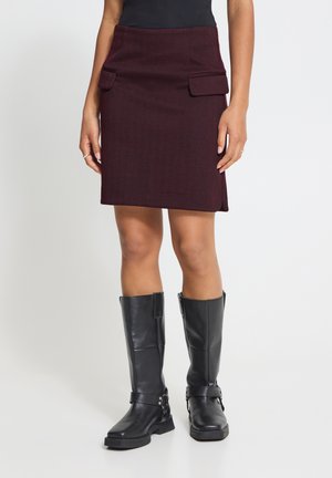 ICHI, KATE JACQUARD SK5 - A-snit nederdel - black zinfendel herringbone