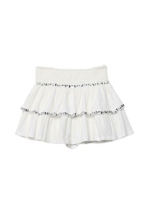 RUFFLED MINI SKIRT WITH STUDS 09031901 - A-Linien-Rock - beige