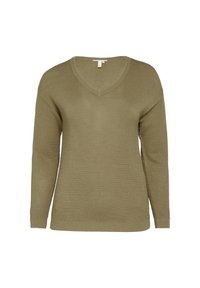 Strickpullover - olivgrün