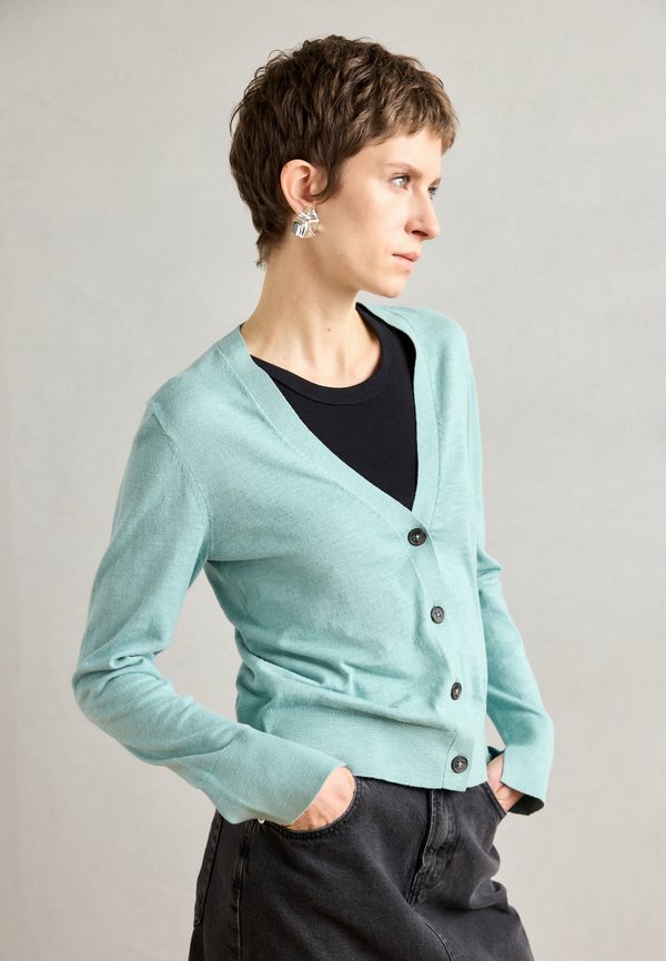 LONGSLEEVE V NECK - Cardigan - pure teal