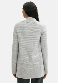 TOM TAILOR MIT STRUKTUR - Strickjacke - morning grey melange