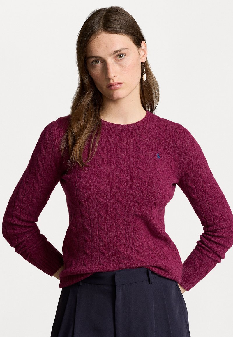 Polo Ralph Lauren CABLE KNIT WOOL CASHMERE JUMPER - Πουλόβερ - plum heather