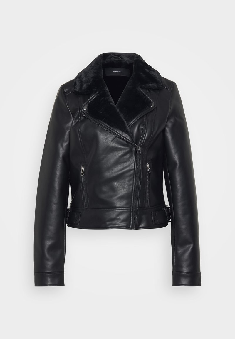 Vero Moda Tall Imitatieleren jas zwart