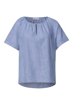 Street One, CHAMBRAY BLUSE MIT RUNDHALS UND CUT-OUT - Bluse - original blue