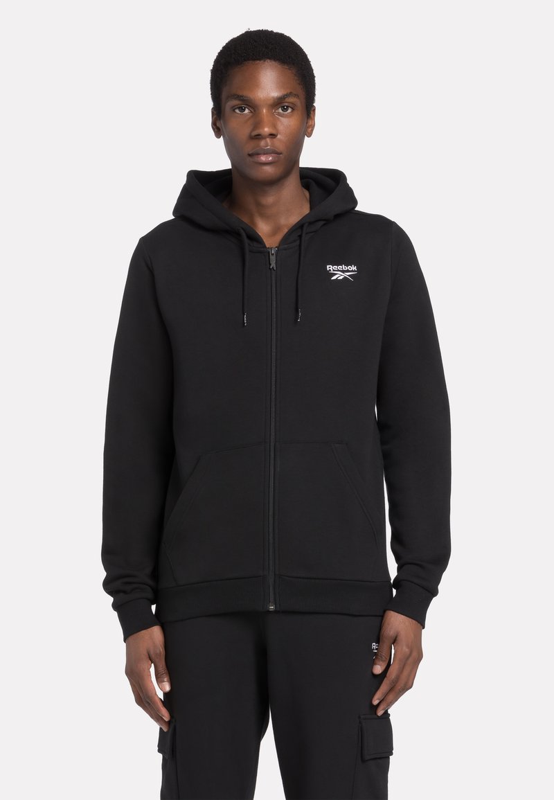 Reebok IDENTITY  - Majica s kapuljačom i patentnim zatvaračem - black