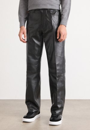 90S STRAIGHT - Pantaloni de piele - black