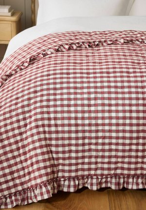 Next, GINGHAM BRUSHED RUFFLE BEDSPREAD UNISEX - Plaid - red