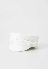 EMBELLISHED BOW TIE BAKER BOY CAP - Beanie - white