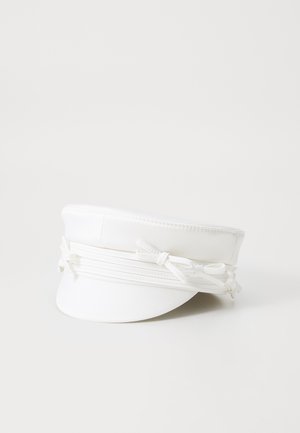 RUSLAN BAGINSKIY EMBELLISHED BOW TIE BAKER BOY CAP - Muts - white
