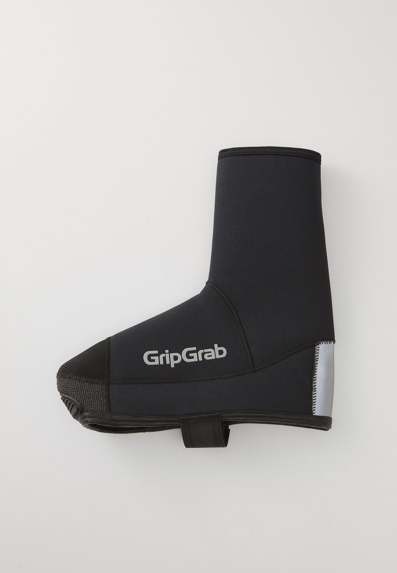 Căciulă de ciclism din neopren negru, cu vârf texturat negru și accent argintiu. Prezintă logo-ul GripGrab pe lateral.