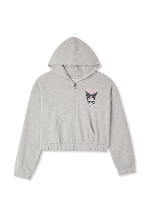 Felpa con zip - grigio chiaro melange