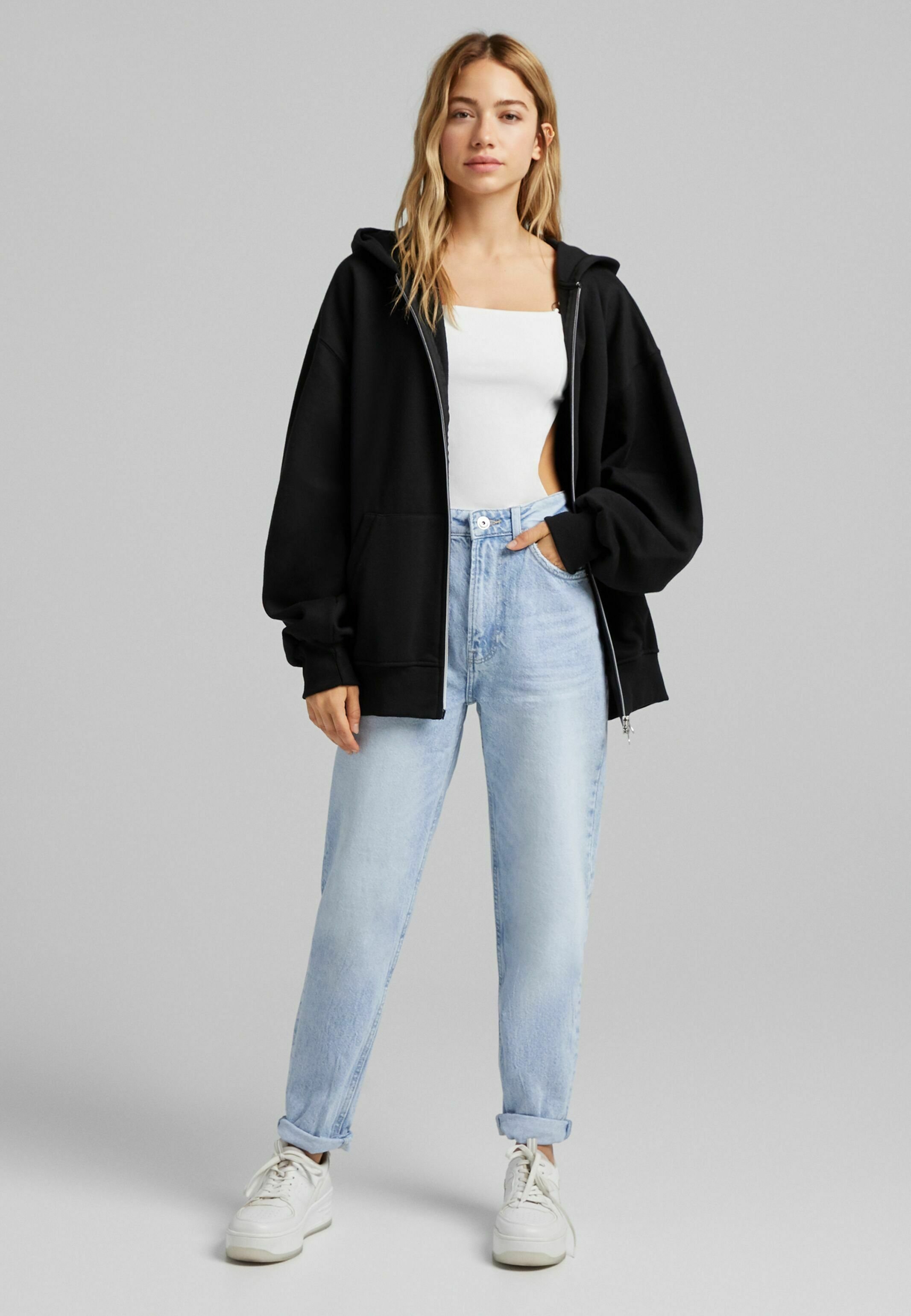 sweatjacke schwarz oversize