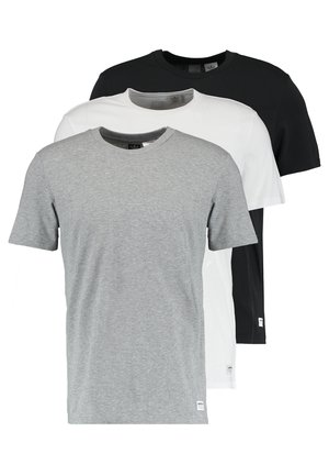 3 PACK - T-shirt basic - core heather/white/black