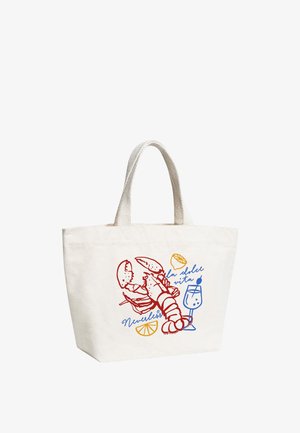 Neverless, STRANDTASCHE - DESIGN LA DOLCE VITA CLUB – CANVAS TOTE BAG DAMEN - Shopping Bag - natur