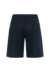 Pantaloni corti blu navy realizzati in tessuto leggero, con vita elastica e una tasca sul retro con un sottile accento di logo.