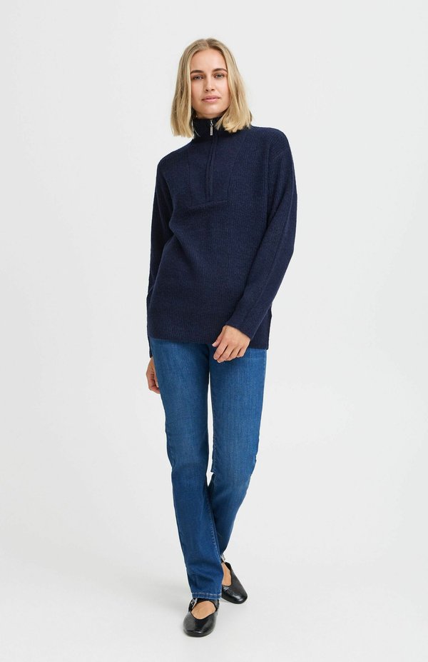 PZASTRA Zipper Roll Neck - Sweatshirt - dark sapphire melange3