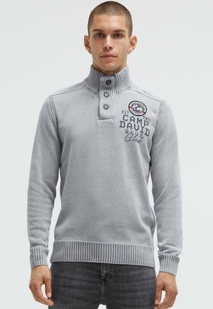 MIT PRINT UND PATCH - Strickpullover - light grey