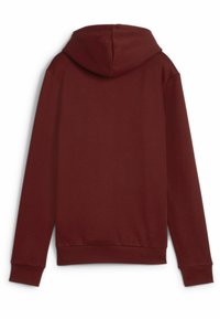 Felpa bordeaux con cappuccio, maniche lunghe e polsini e orlo a coste. Tessuto morbido con un design semplice; nessun motivo o accentuazione visibili.