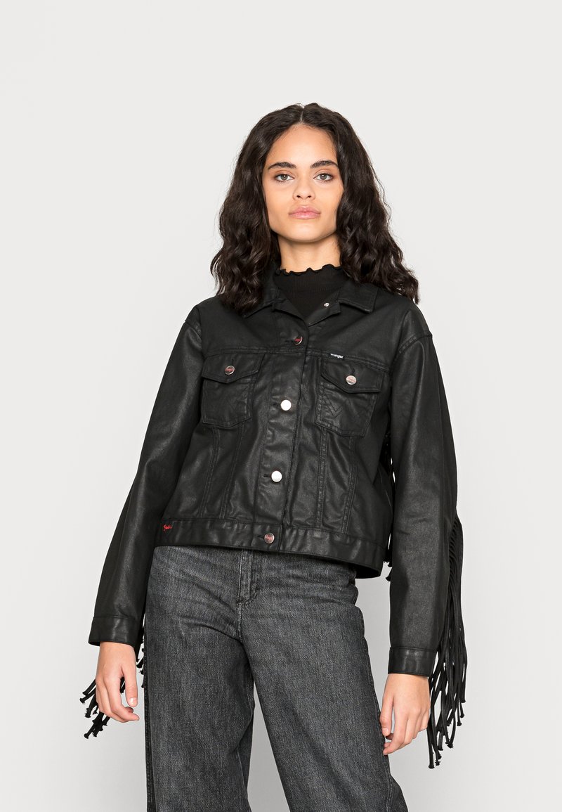 Wrangler FRINGE JACKET Denim jacket black/black denim Zalando.de