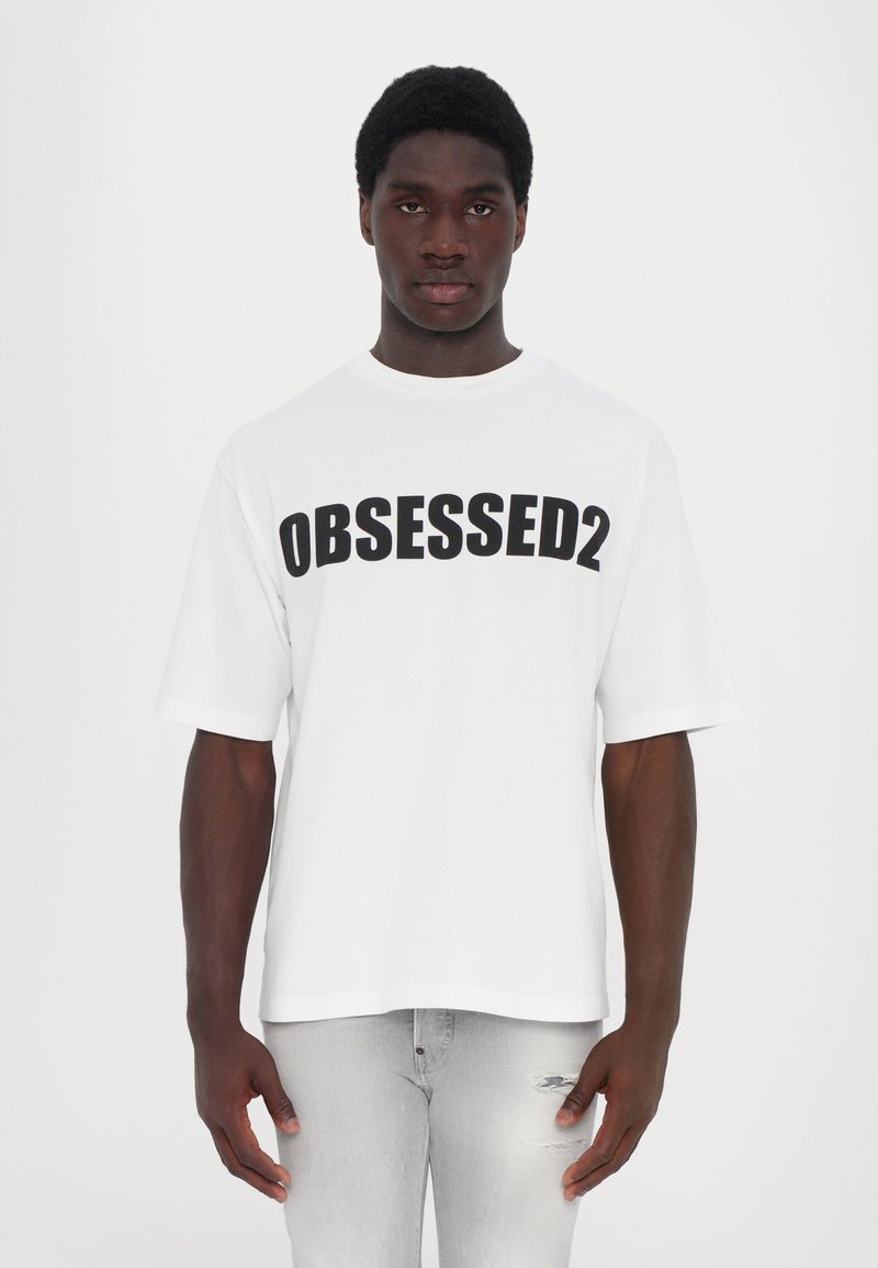 Dsquared2 - LOOSE FIT TEE - T-shirts med print - white/black, Forstørre