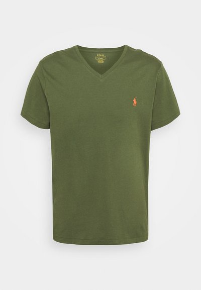 Polo Ralph Lauren CUSTOM SLIM FIT JERSEY V-NECK T-SHIRT - T-shirt básica - supply olive