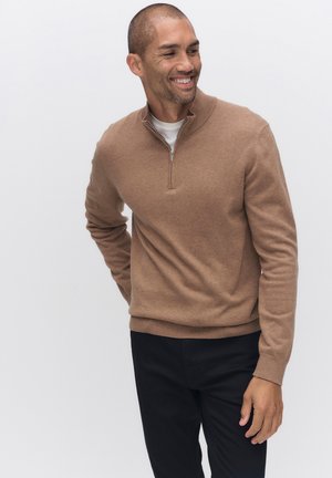 MENTON HALF ZIP - Trui - camel mel