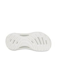Witte rubberen buitenzool met een textuurpatroon en ventilatiegaten, met een gladde, afgeronde vorm, ontworpen voor comfort en grip.