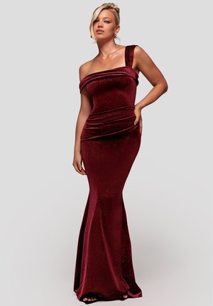 POLKA DOT ONE SHOULDER - Maxikjoler - wine