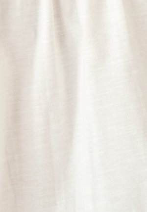 Lichtgekleurd stof met een subtiele textuur en een lichte glans, met een zachte, vloeiende uitstraling. Geschikt voor kleding of gordijnen.