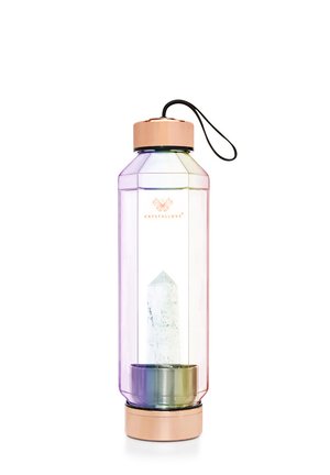 CLEAR QUARTZ WATER BOTTLE HEXAGON - HOLOGRAM - Gourde - gold