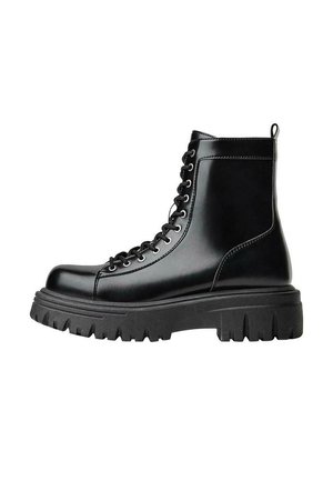 Schnürstiefelette - black
