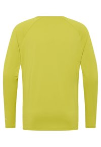 Langarmshirt in felgroen, gemaakt van gladde, lichte stof. Heeft raglanmouwen en een ronde halslijn, met vlakke naden.