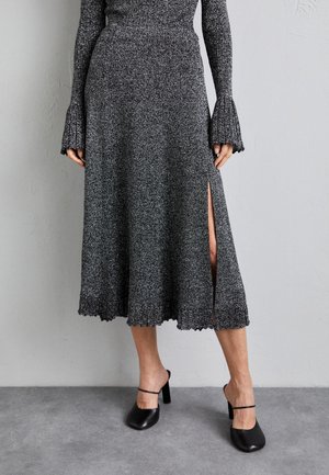 LIDIA SKIRT - A-lõikeline seelik - black/silver