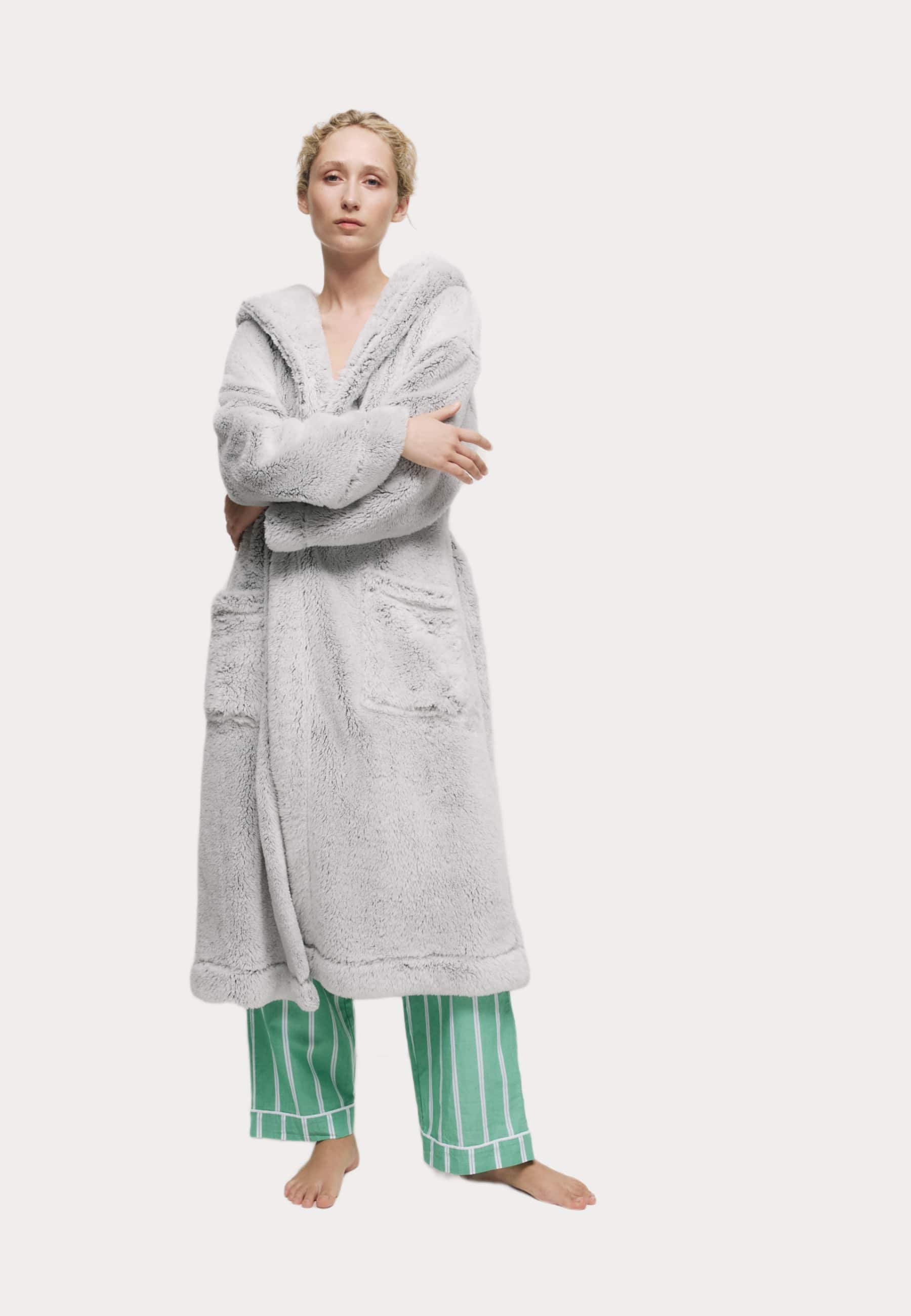 Marks & Spencer HOODED - Dressing gown - grey - Zalando