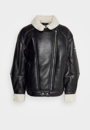 AVON  AVIATOR JACKET UNISEX - Faux leather jacket - black