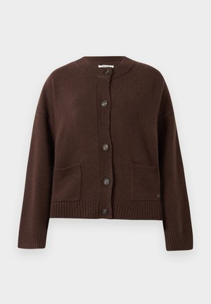 WIDE CARDIGAN - Adīta jaka - dark brown