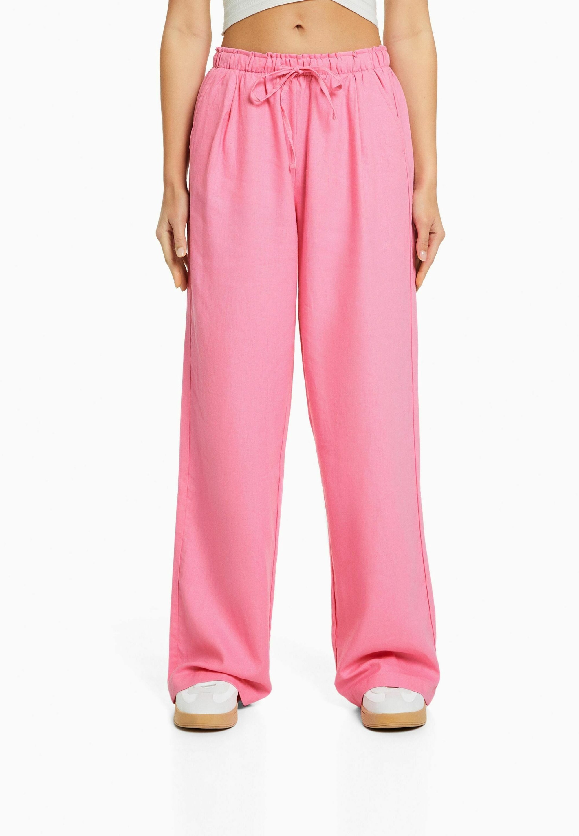 Lino Bershka Pantalon Cintura Elastica Bershka Pantalon Bombacho