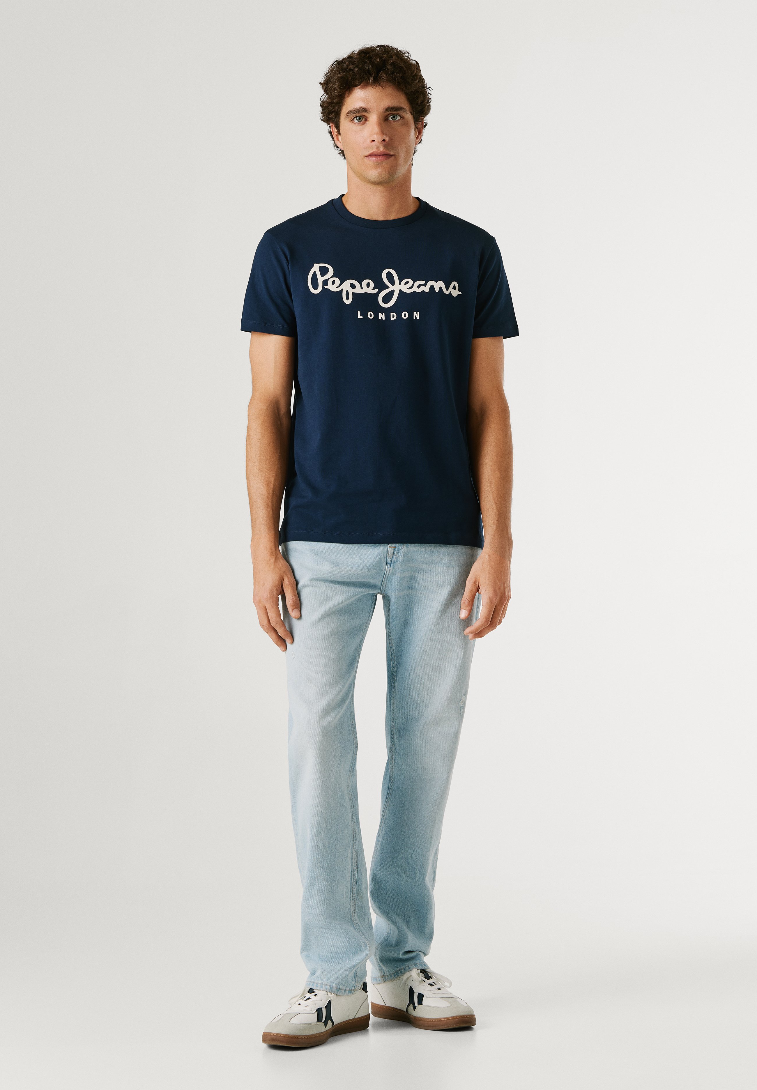 Roppie　0516 Pepe Jeans ORIGINAL STRETCH - Tricou cu imprimeu - navy/bleumarin