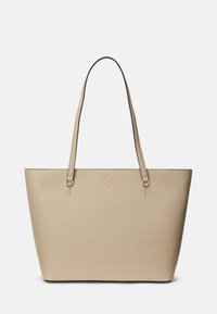 Lauren Ralph Lauren CROSSHATCH LEATHER MEDIUM KARLY TOTE - Torbica - birch tan