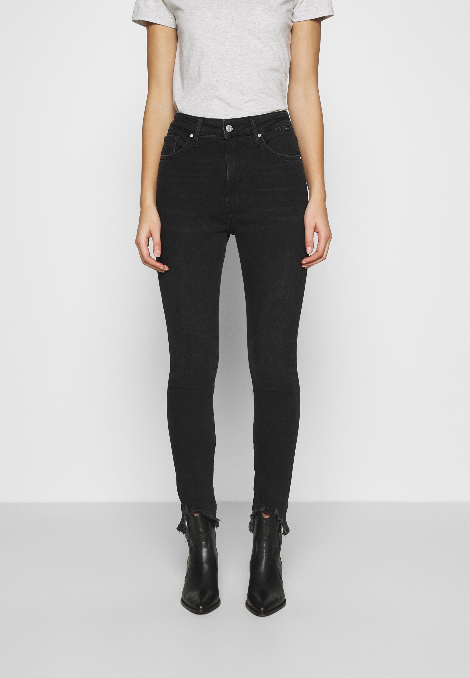 Mavi SCARLETT - Jeans Skinny Fit - smoke brushed/zwart denim/blackdenim -  Zalando.nl