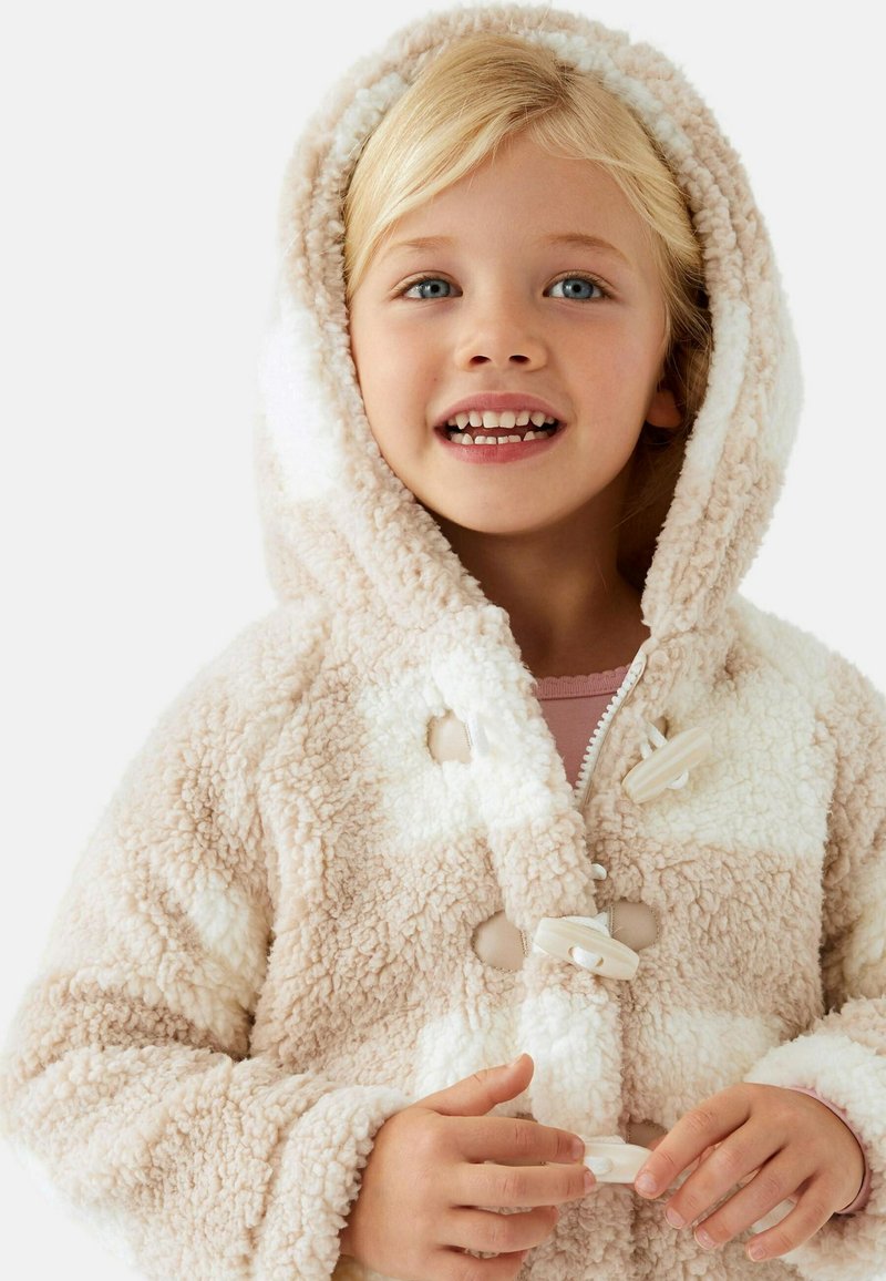 Marks & Spencer CHECKED HOODED Veste polaire cream mix/beige