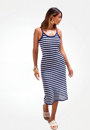 Cupshe, STRIPED KNIT COVER UP DRESS - Doplnky na pláž - dark blue