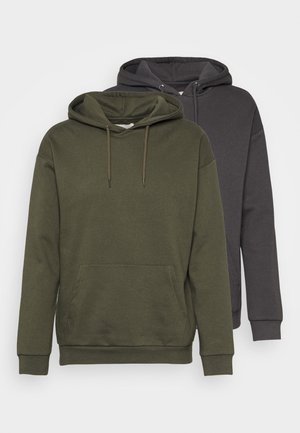 2 PACK - Hoodie - olive/grey