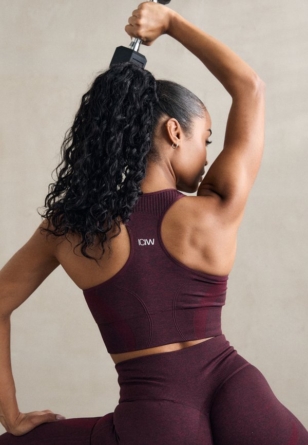 SOFT SEAMLESS SPORTS BRA - Sport-BH mit mittlerer Stützkraft - burgundy melange